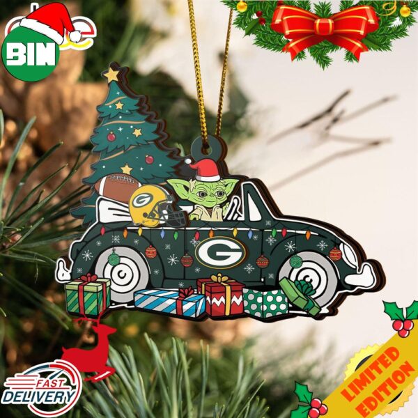 NFL Green Bay Packers And Baby Yoda Christmas Ornament 2023 Christmas Tree Decorations