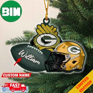 NFL Green Bay Packers Custom Number Rugby Ball Helmet Custom Shaped 2023 Ornament