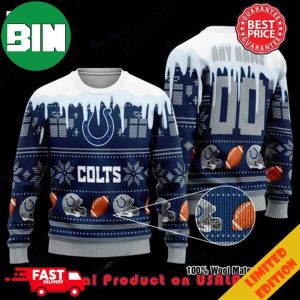 NFL Indianapolis Colts Woolen Custom Name Ugly Christmas Sweater For Men And Women