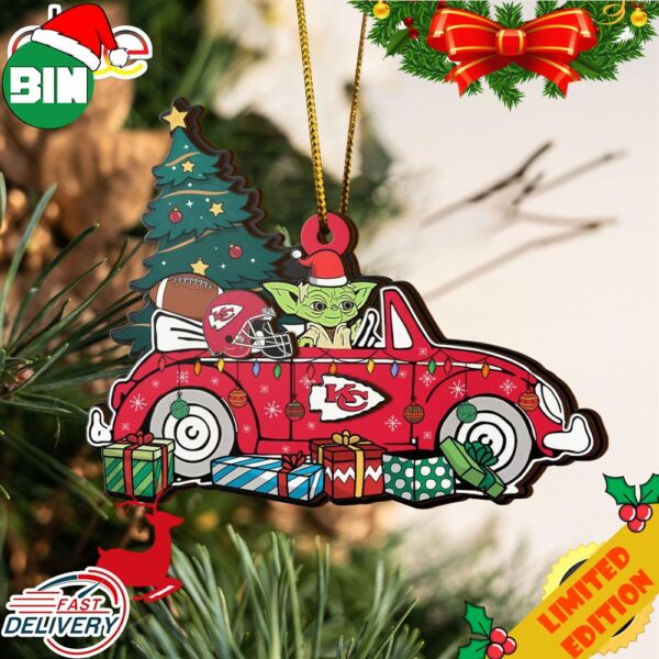 NFL Kansas City Chiefs And Baby Yoda Christmas Ornament 2023 Christmas Tree Decorations