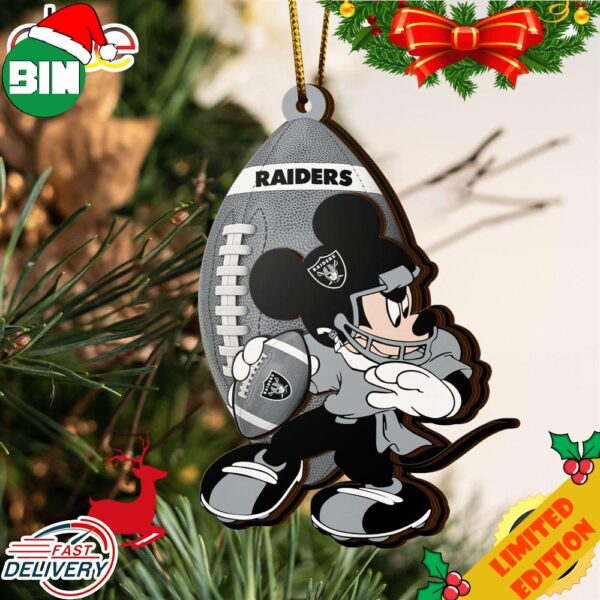 NFL Las Vegas Raiders Mickey Mouse Christmas Ornament 2023 Christmas Tree Decorations