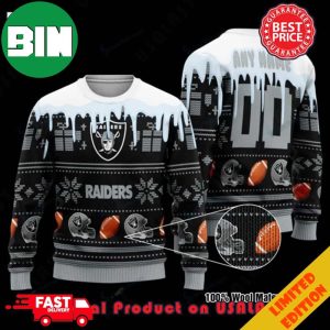 NFL Las Vegas Raiders Woolen Custom Name Ugly Christmas Sweater For Men And Women