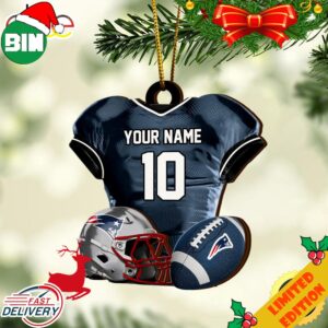 New England Patriots NFL Sport Ornament Custom Name And Number 2023 Christmas Tree Decorations