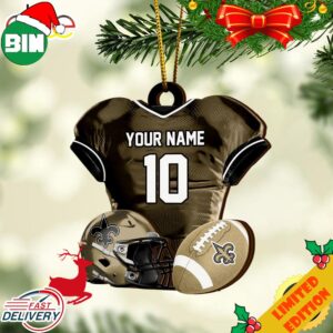 New Orleans Saints NFL Sport Ornament Custom Name And Number 2023 Christmas Tree Decorations