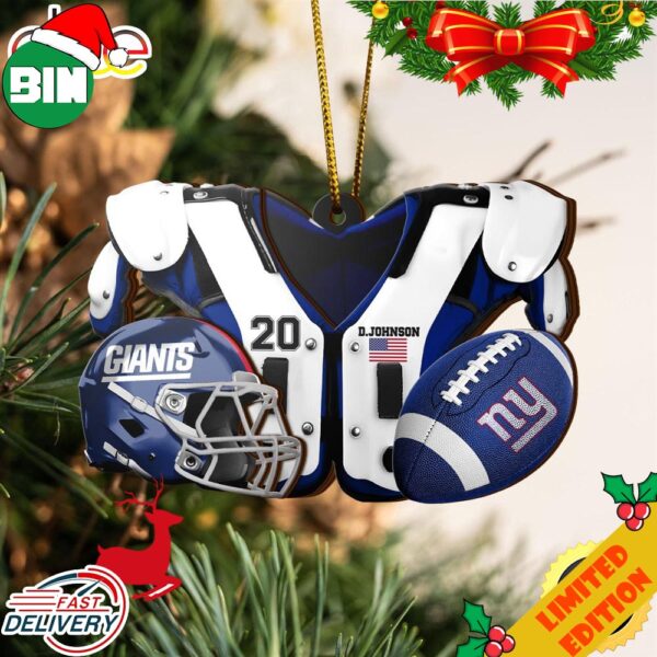 New York Giants NFL Sport Ornament Custom Your Name And Number 2023 Christmas Tree Decorations