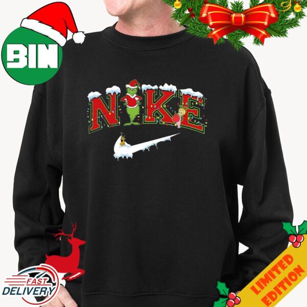 Nike Logo x Grinch Funny Christmas 2023 Xmas Gift T-Shirt Sweatshirt Hoodie For Men And Women