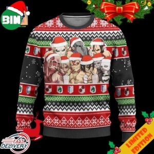 Nine Titans Attack on Titan Anime Funny Christmas 2023 Ugly Sweater