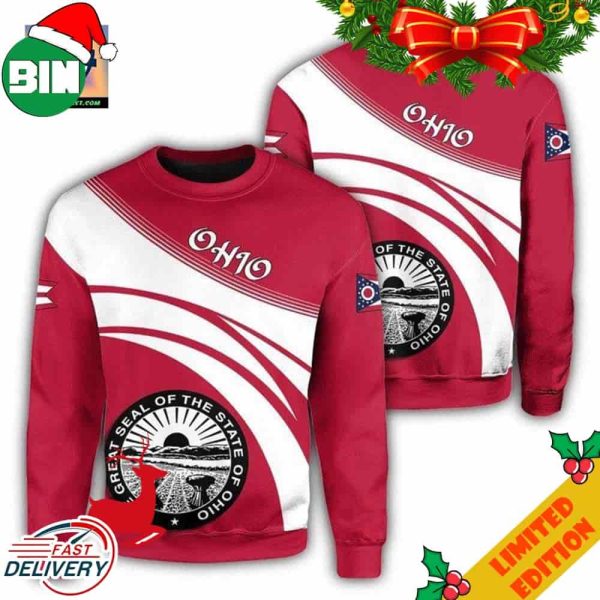 Ohio Coat Of Arms Cricket Style J5W Ugly Sweater
