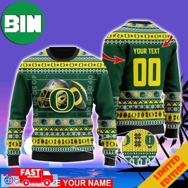 Oregon Ducks Custom Name And Number For Sport Fans All Over Print Ugly Christmas Sweater For Men And Women