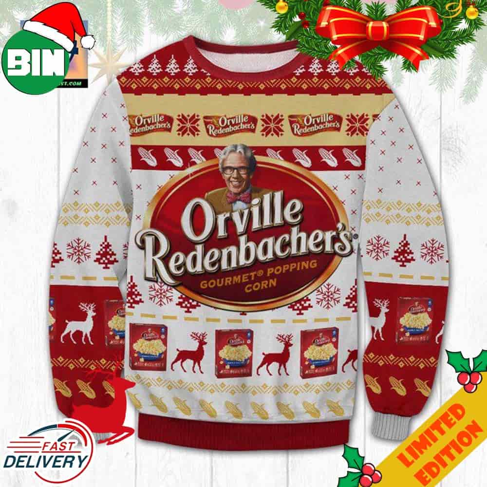 Orville Redenbachers Popcorn Ugly Christmas Sweater