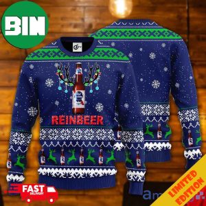 Pabst Blue Ribbon Reinbeer Ugly Christmas Sweater For Men And Women