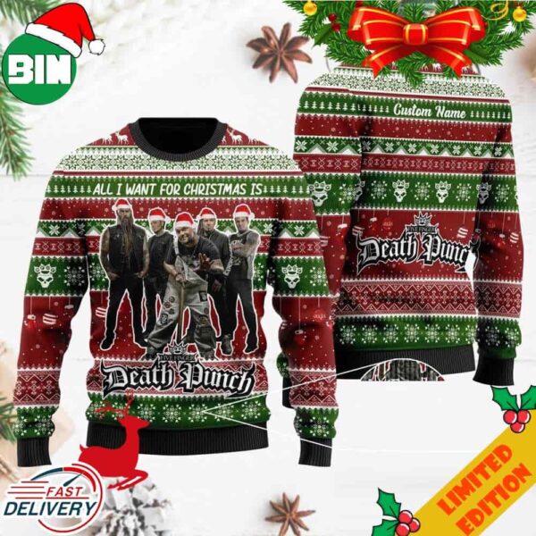 Personalize Five Finger Death Punch Rock Band Unisex Christmas Ugly Sweater
