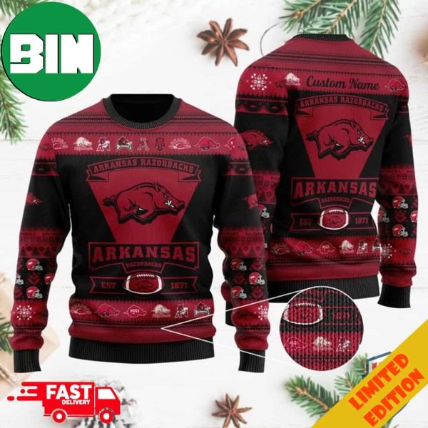 Personalized Arkansas Razorbacks Football Team Ugly Sweater For Men And Women