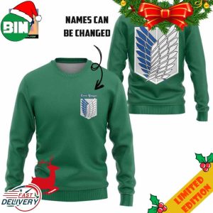 Personalized Attack On Titan Scouting Legion Ugly Christmas Sweater