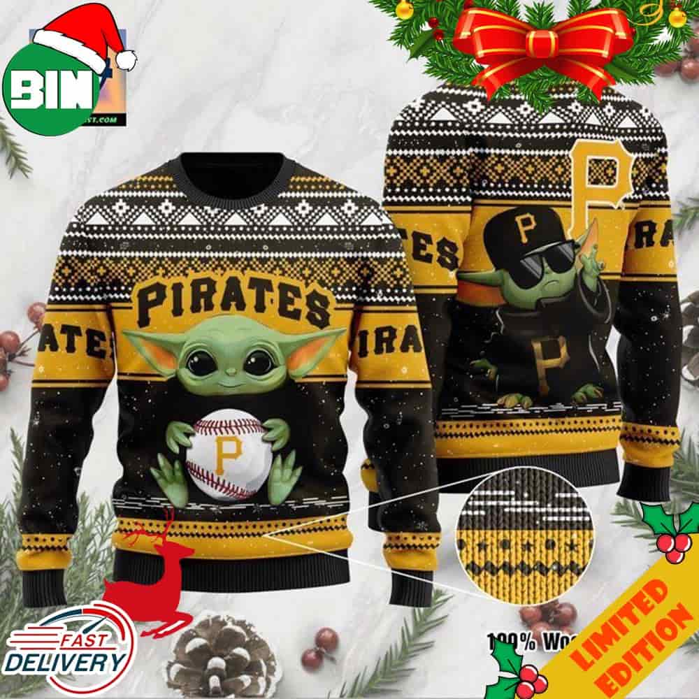 Pittsburgh Pirates Baby Yoda Ugly Christmas Sweater