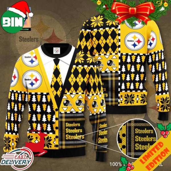 Pittsburgh Steelers Gilet Caravet Christmas Ugly Sweater