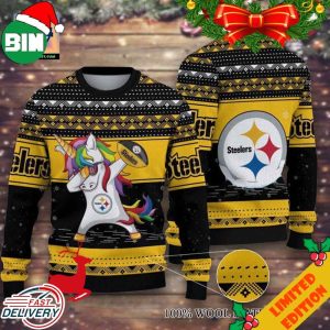 Pittsburgh Steelers Unicorn Merry Christmas Knitted Ugly Sweater
