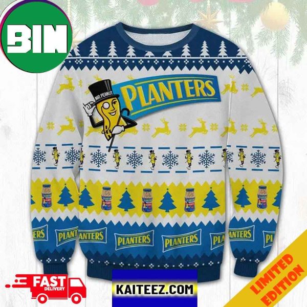 Planters Mr Peanut 3D Christmas Ugly Sweater For Men And Women