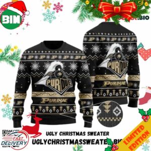 Purdue Boilermakers Football Gift For Fan Ugly Wool Sweater Christmas 2023