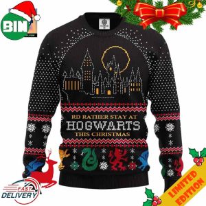 RD Rather Stay At Hogwarts This Christmas Harry Potter Christmas 2023 Ugly Sweater