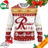 Rainier Beer Reindeer Pine Tree Pattern Ugly Christmas Sweater
