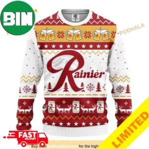 Rainier Beer Xmas Funny 2023 Holiday Custom And Personalized Idea Christmas Ugly Sweater