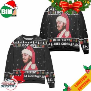 Roddy Ricch I Git Hos In Different Area Codes Snowflake Pattern Ugly Christmas Sweater