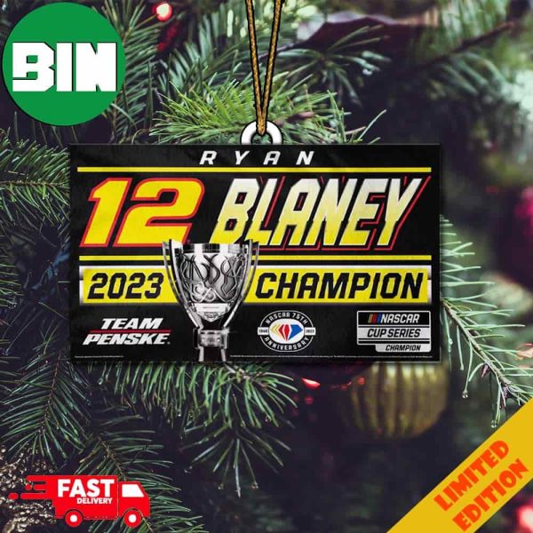 Ryan Blaney 2023 NASCAR Cup Series Champion On Track Celebration Christmas Tree Decorations 2023 Ornament