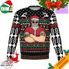 Santa Bob Ross Happy Little Christmas Ugly 3D Sweater