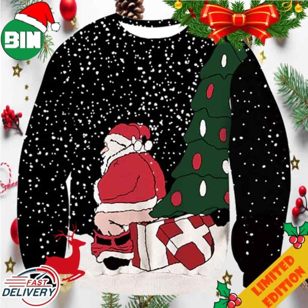 Santa Claus Shit On Gift Funny Ugly Sweater For Men And Women