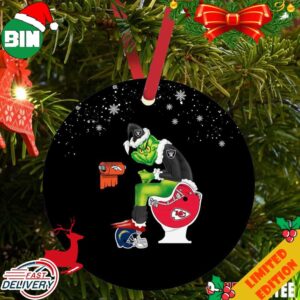 Santa Grinch Oakland Raiders Toilet Christmas Ornament