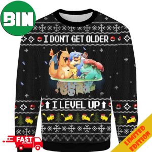 Santa Pokemon I Don’t Get Older I Level Up Ugly Xmas Sweater For Men And Women
