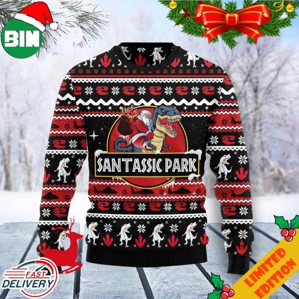 Santassic Park Funny Christmas 2023 Ugly Sweater