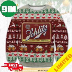 Schlitz Beer Xmas Funny 2023 Holiday Custom And Personalized Idea Christmas Ugly Sweater