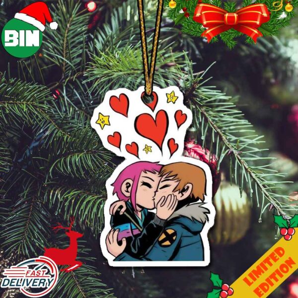 Scott Pilgrim And Ramona Flowers Kiss Christmas 2023 Tree Decorations Ornament