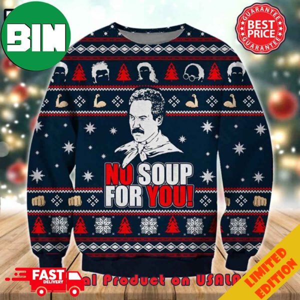 Seinfeld No Soup For You Christmas 2023 Holiday Gift Pattern Ugly Sweater