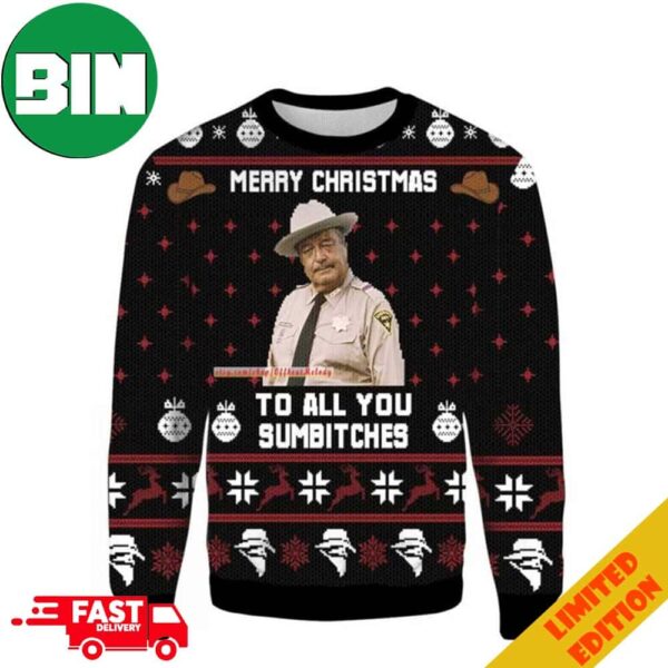Smokey And The Bandit Merry Christmas To All You Sumbitches Ugly Sweater For Men And Women