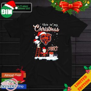 Snoopy and Charlie Brown NFL Chicago Bears This Is My Christmas T-Shirt