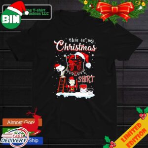Snoopy and Charlie Brown NFL Cleveland Browns This Is My Christmas T-Shirt