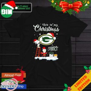 Snoopy and Charlie Brown NFL Green Bay Packers This Is My Christmas T-Shirt