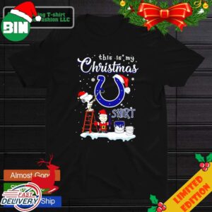 Snoopy and Charlie Brown NFL Indianapolis Colts This Is My Christmas T-Shirt