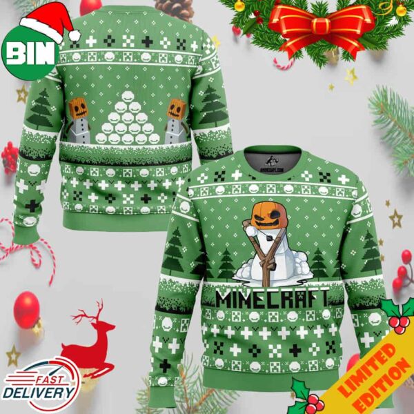 Snow Golem Minecraft Ugly Christmas Sweater