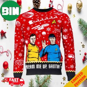 Star Trek Beam Me Up Santa Christmas 2023 Holiday Ugly Sweater