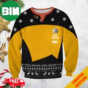Star Trek Yellow Suit Custom Name Ugly Sweater For Men And Women