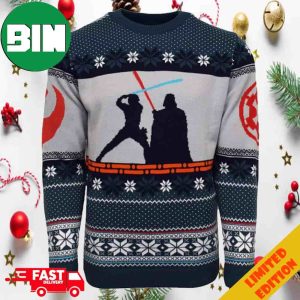 Star Wars Luke Skywalker vs Darth Vader Lightsaber Ugly Sweater