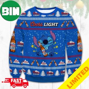 Stitch Hug Coors Light Xmas Funny 2023 Holiday Custom And Personalized Idea Christmas Ugly Sweater