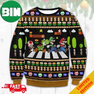 Super Mario Abbey Road Ugly Christmas Sweater For Men And Women