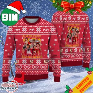 Taylor Swift And Travis Kelce Funny Couple Taylor Version 1989 Kansas Swiftie Chiefs 2023 Christmas Gift For Fans Ugly Sweater