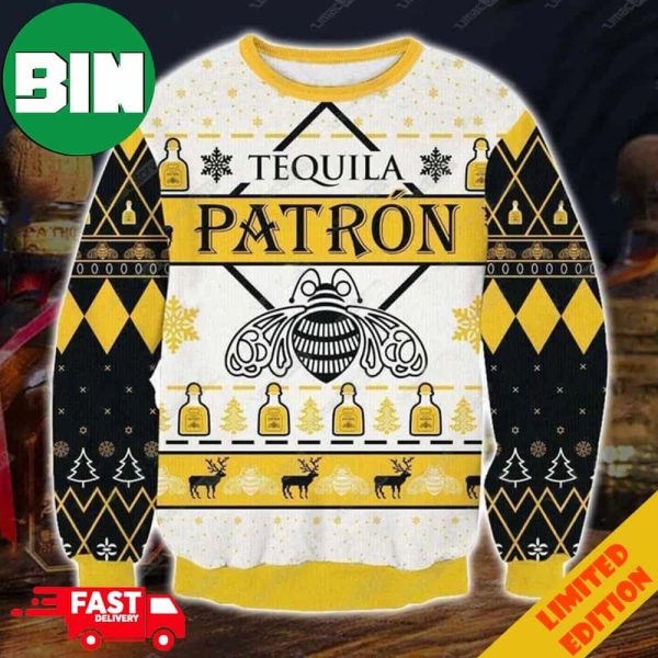 Tequila Patron Ugly Christmas Sweater Yellow Version For Men And Women