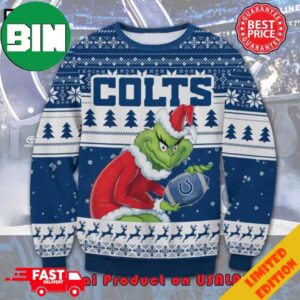 The Grinch x Indianapolis Colts NFL Santa Hat Ugly Christmas Sweater For Fans